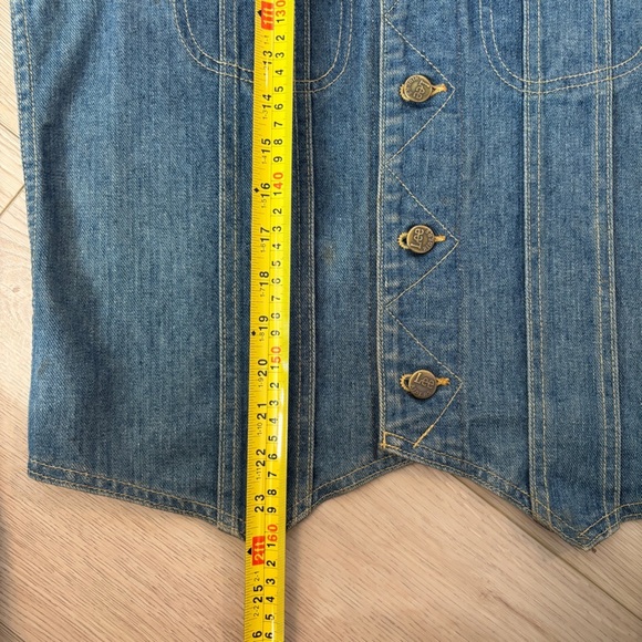 Vintage 70s Turtle Kitschy Handmade Crewel Lee Denim Jean Vest Hippie OOAK - Picture 13 of 14